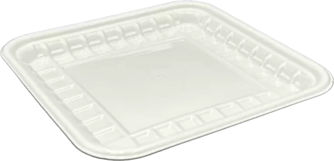 Plateaux de supermarché blancs