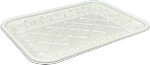 Plateaux de supermarché blancs