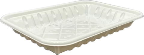 Plateaux de supermarché blancs