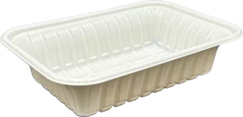 Plateaux de supermarché blancs
