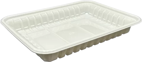 Plateaux de supermarché blancs