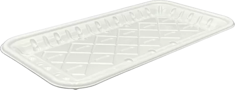 Plateaux de supermarché blancs